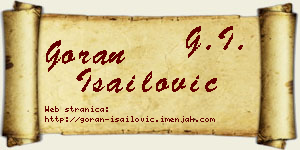 Goran Isailović vizit kartica